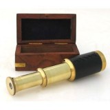 6″ Handheld Brass Telescope with Wooden Box – Pirate Navigation thumbnail