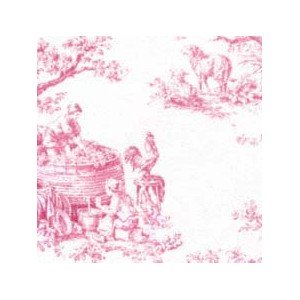 Dollhouse Prepasted Wallpaper:dark Pink Toile 6Pk image