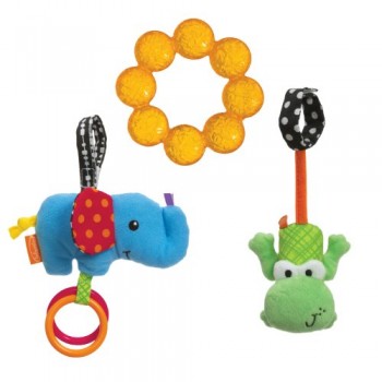 Infantino Teethe and Rattle Play Set, Animal image