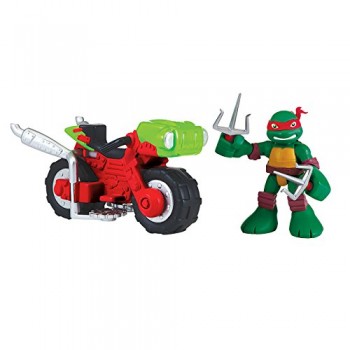 Teenage Mutant Ninja Turtles Pre-Cool Half Shell Heroes Raphael with Mini Cycle Figure image