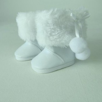 18″ White Boots With Removable Faux Fur image