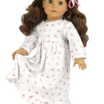 Dolls Nightgown fits American Girl Dolls, Print Knit Nightgown for 18 Inch Dolls image