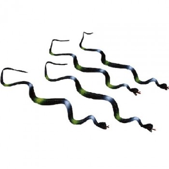 12 Green Garden Snakes Great to Keep Birds Away Rubber Toy 24″ image