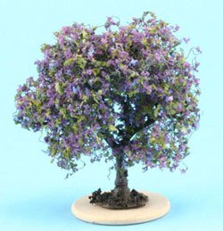 1″ Scale Dollhouse Bush: Purple-Blue, Small image