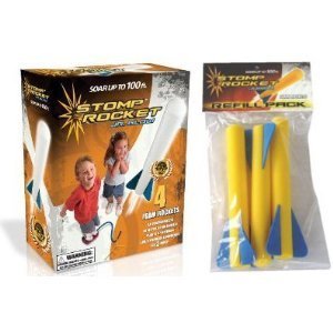 Stomp Rocket Junior Glow Kit with Extra Jr. Glow Rocket Refills (Blue) image