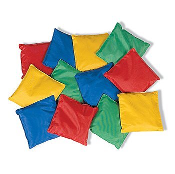 Educational Products – Dozen 5″ Assorted Nylon Reinforced Bean Bags [Toy] – 1 DOZEN, 5″ bean bags. image