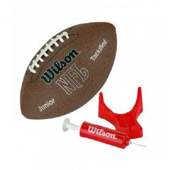 Wilson NFL MVP Junior Football with Pump and Tee, Brown image