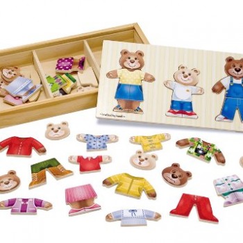 Melissa & Doug Wooden Bear Family Dress-Up Puzzle image