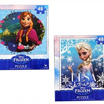 Frozen Princesses Anna and Elsa 48 Piece Puzzles (Set of 2 Puzzles) image