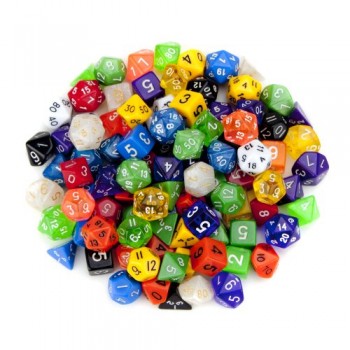 100+ Pack of Random Polyhedral Dice in Multiple Colors Plus Free Pouch Set by Wiz Dice image