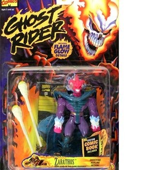 Marvel Comics, Ghost Rider Zarathos Action Figure Toy, Includes Custom Comic Book image