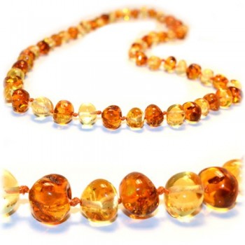 The Art of CureTM *SAFETY KNOTTED* Honey 1×1 – (Unisex) – Certified Baltic Amber Baby Teething Necklace Highest Quality Guaranteed- Anti Inflammatory, Drooling & Teething Pain. Easy to Fastens with a Twist-in Screw Clasp Mothers Approved Remedies! image