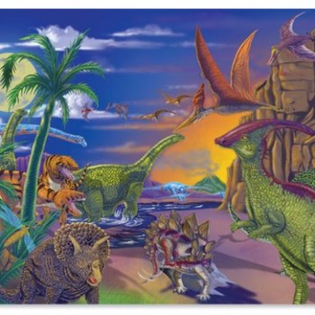 Melissa & Doug 60 Piece Land of Dinosaurs Jigsaw Puzzle image