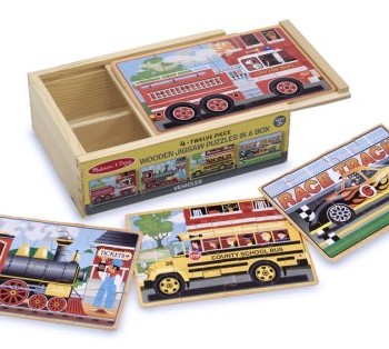 Melissa & Doug Deluxe Vehicles in a Box Jigsaw Puzzles image