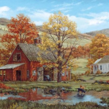 White Mountain Puzzles Friends in Autumn – 1000 Piece Jigsaw Puzzle image