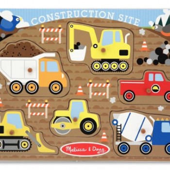 Melissa & Doug Construction Site Peg Puzzle image