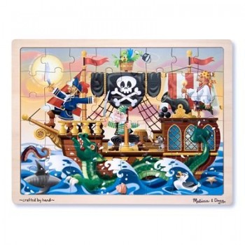 Melissa & Doug Deluxe Wooden 48-Piece Jigsaw Puzzle – Pirates image