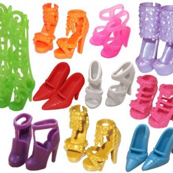 EastvitaÂ® 10 Pairs of Doll Shoes, Fit Barbie Dolls (Exactly As in Photo) image