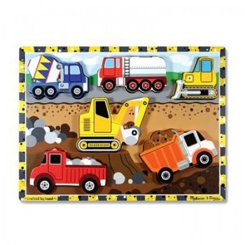 Melissa & Doug Construction Wooden Chunky Puzzle image