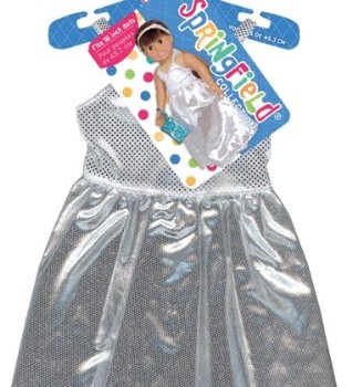 Fiber Craft Springfield Collection Prom Dress for Doll, Silver image