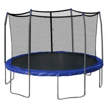 Skywalker Trampolines 15-Foot Round Trampoline and Enclosure with Spring Pad, Blue image