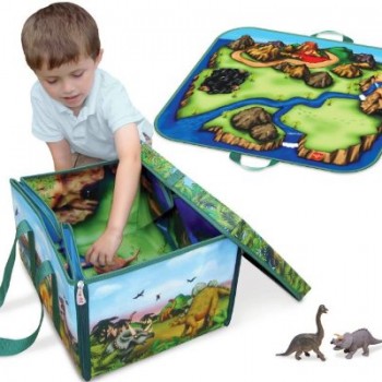 Neat-Oh! ZipBin 160 Dinosaur Collector Toy Box & Playset w/ 2 Dinosaurs image