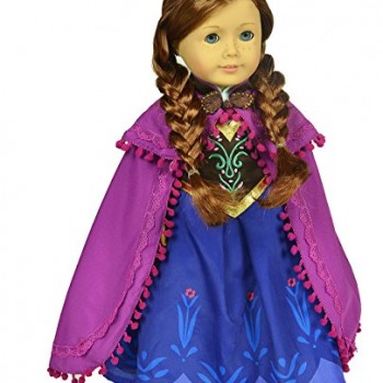 Ebuddy Â® Anna Sparkle Princess Dress for 18″ American Girl Doll Clothes image