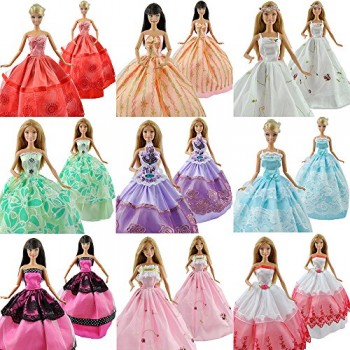 Yiding Lot 5 P 5x Fashion Handmade Clothes Dresses Grows Outfit for Barbie Doll image