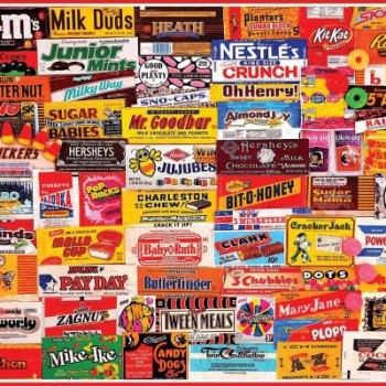 White Mountain Puzzles Candy Wrappers – 1000 Piece Jigsaw Puzzle image