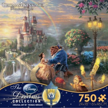 Thomas Kinkade The Disney Dreams Collection: Beauty and The Beast Falling in Love Puzzle image